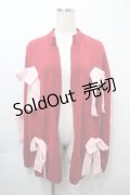 Candy Stripper / RIBBON KNIT CARDIGAN  赤 S-25-10-08-045-PU-TO-HR-ZS