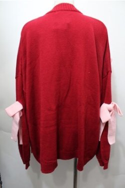 画像2: Candy Stripper / RIBBON KNIT CARDIGAN  赤 S-25-10-08-045-PU-TO-HR-ZS