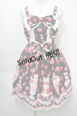 画像1: Angelic Pretty / Lyrical Bunny Parlorジャンパースカート  黒 S-25-10-08-048-AP-OP-AS-ZT489