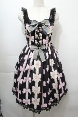 Angelic Pretty / Jewelry Ribbon Princessジャンパースカート  黒 S-25-10-08-049-AP-OP-AS-ZS