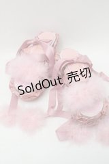 Swankiss / ファーサンダル L ピンク S-25-10-09-042-CA-TO-HR-ZS