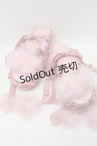 Swankiss / ファーサンダル L ピンク S-25-10-09-042-CA-TO-HR-ZS