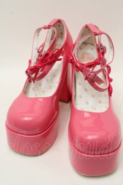 画像1: LOLITA / リボンエナメルヒールパンプス 41 ピンク S-25-10-09-043-LO-SH-HR-ZS