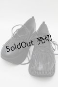merry jenny / レースアップギャザー厚底シューズ  黒 S-25-10-09-047-LO-SH-HR-ZS
