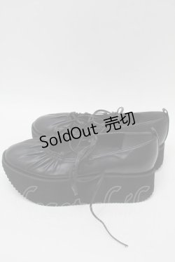 画像2: merry jenny / レースアップギャザー厚底シューズ  黒 S-25-10-09-047-LO-SH-HR-ZS