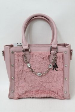 画像1: Ank Rouge / ビジューファー合皮BAG  ピンク S-25-10-09-051-CA-ZA-HR-ZS