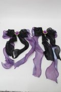 GOTH / ビジューシフォンクリップ  黒ｘ紫 S-25-10-09-013-GO-AC-HR-ZS