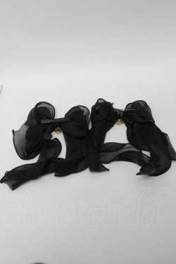 画像2: GOTH / ビジューシフォンクリップ  黒 S-25-10-09-014-GO-AC-HR-ZS
