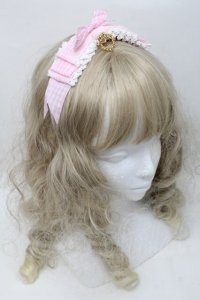 BABY,THE STARS SHINE BRIGHT / Hearty Ginghamリボンカチューシャ  ピンクｘ白 S-25-10-09-024-BA-OP-HR-ZS