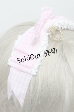 画像3: BABY,THE STARS SHINE BRIGHT / Hearty Ginghamリボンカチューシャ  ピンクｘ白 S-25-10-09-024-BA-OP-HR-ZS