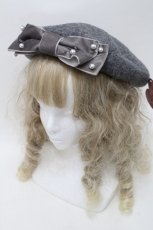 画像1: 【SALE】m petit by misako / AMリボンバスクベレー  グレー S-25-10-09-036-LO-AC-HR-ZT334 (1)