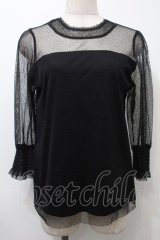 Favorite / チュール切替トップス  黒 S-25-10-10-036-LO-TO-AS-ZS