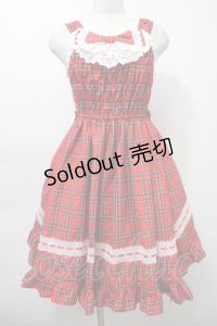 BABY,THE STARS SHINE BRIGHT / タータンチェックIシャーリングプリンセスジャンパースカート  赤 S-25-10-10-045-BA-OP-HR-ZS