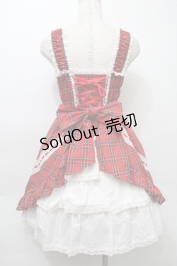 画像2: BABY,THE STARS SHINE BRIGHT / タータンチェックIシャーリングプリンセスジャンパースカート  赤 S-25-10-10-045-BA-OP-HR-ZS