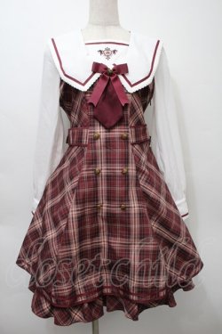 画像1: Amavel / Classical Confection チェックセーラーワンピース  ワイン S-25-10-10-046-CA-OP-AS-ZS