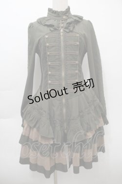 画像1: OZZ ANGELO / ナポレオンデザインワンピース  カーキ S-25-10-10-048-OO-OP-AS-ZS