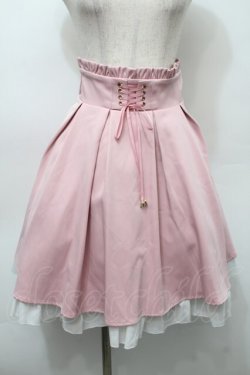 画像1: Amavel / ウエスト編み上げスカート  ピンク S-25-10-10-056-CA-SK-AS-ZS