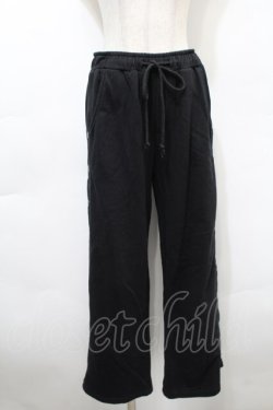 画像1: KRY CLOTHING / 刺繍サイドボタンスウェットパンツ  黒 S-25-10-10-060-EL-PA-HR-ZS