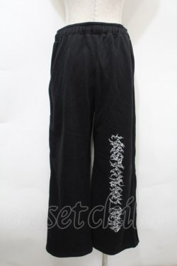 画像2: KRY CLOTHING / 刺繍サイドボタンスウェットパンツ  黒 S-25-10-10-060-EL-PA-HR-ZS