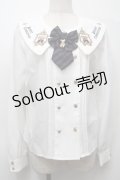 Amavel / Secret Royal Bearブラウス  白 S-25-10-10-014-CA-BL-AS-ZS