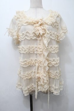 画像1: PINK HOUSE / ドットチュールブラウス  オフ S-25-10-10-021-LO-BL-AS-ZS