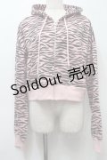 KRY CLOTHING / 「GAL」ショート丈パーカー  ピンクｘ黒 S-25-10-10-026-EL-TO-HR-ZS