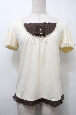 画像1: axes femme / 重ね着風切替プルオーバー  アイボリー S-25-10-11-054-AX-TO-HR-ZS