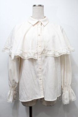 画像1: axes femme / ジャカードケープブラウス  オフ S-25-10-11-055-AX-BL-HR-ZS