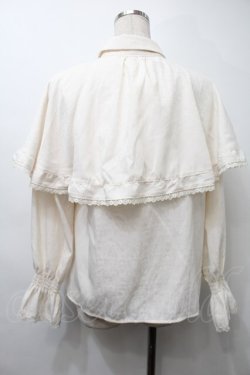 画像2: axes femme / ジャカードケープブラウス  オフ S-25-10-11-055-AX-BL-HR-ZS