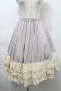 Favorite / 3層レースのミルフィーユコットンペチコート  グレーｘオフ S-25-10-11-057-LO-SK-AS-ZS