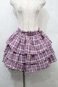 KRY CLOTHING / 「KAKAWARITAKUNAI」チェック柄ティアードスカート  ピンク S-25-10-11-060-EL-SK-HR-ZS