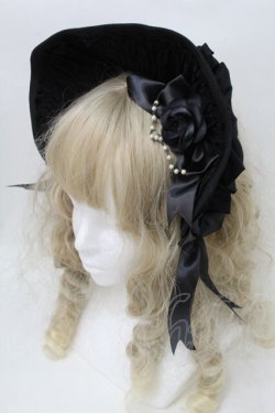 画像1: Innocent World / ハーフボンネットカチューシャ  黒 S-25-10-11-027-IW-AC-AS-ZS