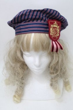 画像2: Angelic Pretty / Universityベレー  紺ｘワイン S-25-10-11-030-AP-AC-HR-ZS