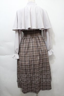 画像2: axes femme / ケープ襟ドッキングワンピース  ブラウン S-25-10-12-038-AX-OP-HR-ZS
