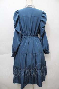画像2: axes femme / レース襟マトン袖ワンピース  ブルー S-25-10-12-043-AX-OP-HR-ZS
