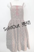 axes femme Kawaii / ハートドット柄ジャンスカ  ブラウン S-25-10-12-045-AX-OP-HR-ZS