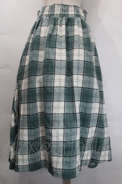 画像2: axes femme / レースアップ起毛チェックスカート  オフｘグリーン S-25-10-12-051-AX-SK-HR-ZS