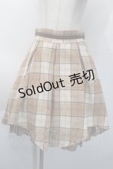 axes femme POETIQUE / 起毛チェックタックスカート  ベージュ S-25-10-12-057-AX-SK-HR-ZS
