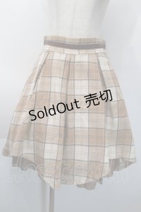 axes femme POETIQUE / 起毛チェックタックスカート  ベージュ S-25-10-12-057-AX-SK-HR-ZS