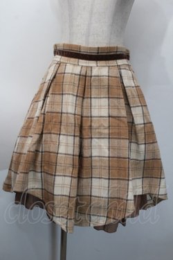 画像1: axes femme POETIQUE / 起毛チェックタックスカート  ベージュ S-25-10-12-057-AX-SK-HR-ZS
