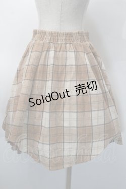 画像2: axes femme POETIQUE / 起毛チェックタックスカート  ベージュ S-25-10-12-057-AX-SK-HR-ZS