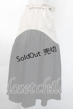画像1: NieR CLOTHING / バイカラーロングスカート  黒ｘベージュ S-25-10-12-059-PU-SK-HR-ZS