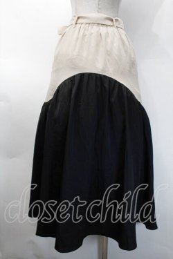 画像2: NieR Clothing / バイカラーロングスカート  黒ｘベージュ S-25-10-12-059-PU-SK-HR-ZS