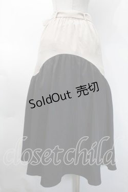 画像2: NieR CLOTHING / バイカラーロングスカート  黒ｘベージュ S-25-10-12-059-PU-SK-HR-ZS