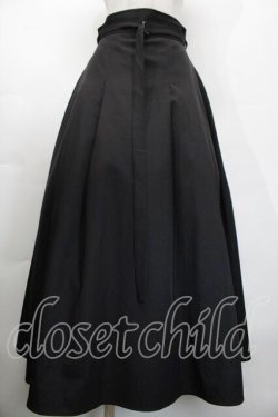画像1: axes femme / ベルト付サイドタックスカート  黒 S-25-10-12-060-AX-SK-HR-ZS