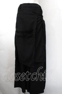画像1: Deorart / フラップ付レイヤード・袴ワイドパンツ  L S-25-10-12-062-PU-PA-AS-ZS