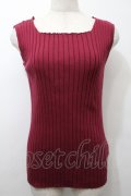 axes femme / リブタンクトップ  ワイン S-25-10-12-016-AX-TO-HR-ZS