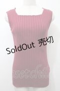axes femme / リブタンクトップ  ワイン S-25-10-12-016-AX-TO-HR-ZS