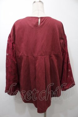 画像2: axes femme / バルーン袖トップス  ワイン S-25-10-12-018-AX-TO-HR-ZS