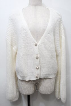 画像1: axes femme POETIQUE / パール釦ショートニットカーデ  オフ S-25-10-12-021-AX-TO-HR-ZS